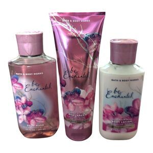 Bath and Body Works BE ENCHANTED 3 Bath Piece Set Body Lotion Cream and Bodywash